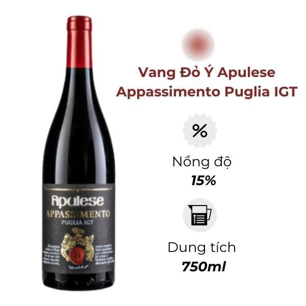 Vang Ý Apulese Appassimento Puglia IGT- Đậm Đà Từ Vùng Đất Nắng Gió Apulia